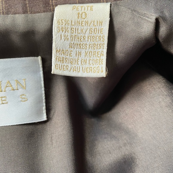 DANA BUCHMAN SILK/LINEN BLEND BLAZER Sz PETITE 10 - Picture 6 of 12